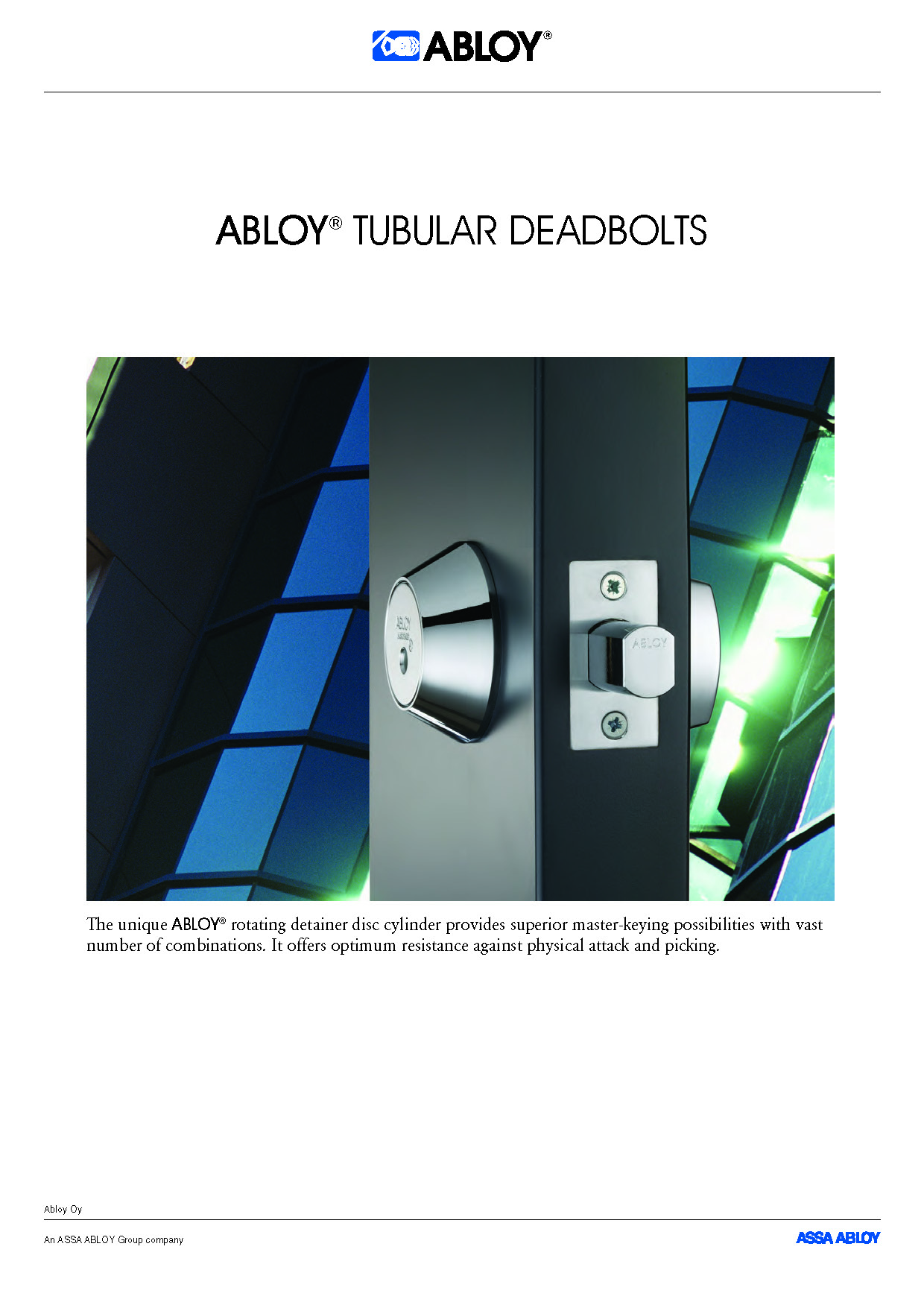 Catalogue Centre ABLOY for Trust